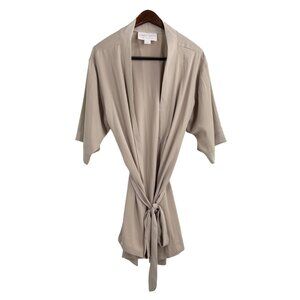 Birdy Grey Blush Pink Waist Tie Robe Womens Size XS/S Loungewear Silky Feminine